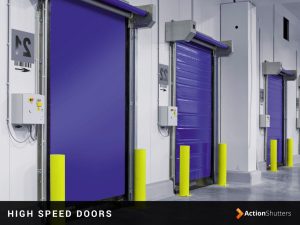 High speed industrial doors installed at a workshop in Birmingham