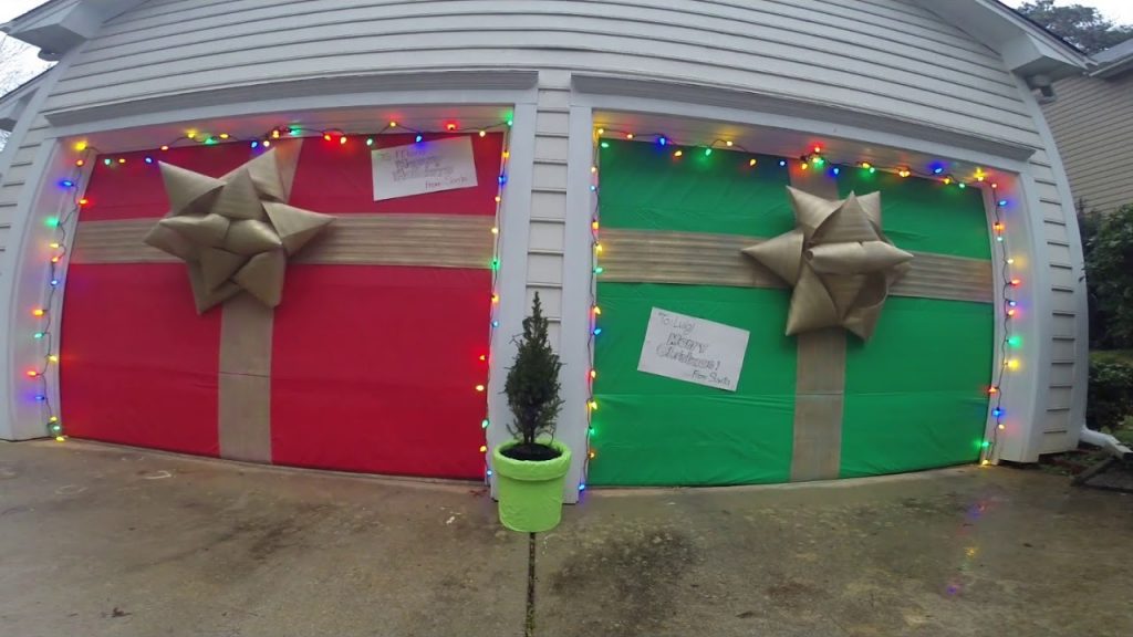 How to decorate a garage door for Christmas Action Shutters